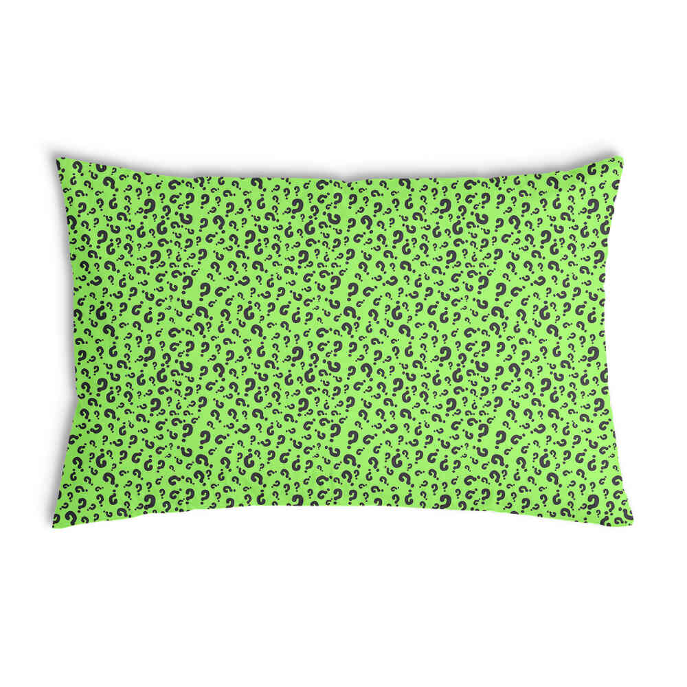 Almohada de salud verde claro con signo de interrogación