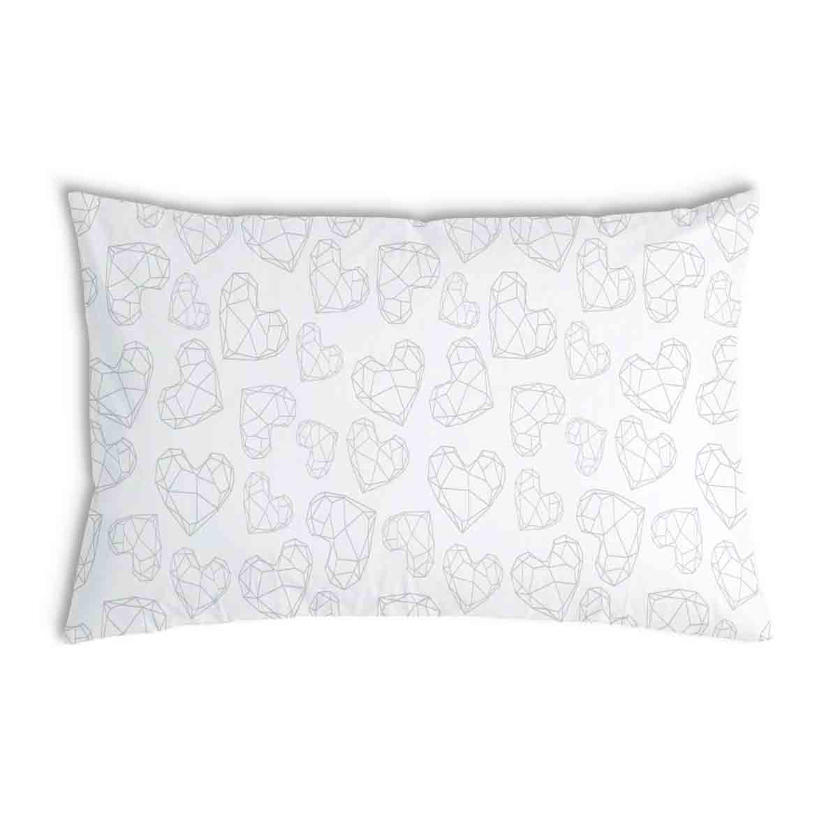 Health pillow white with geometric hearts