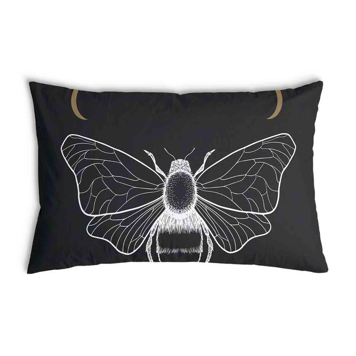 Health Pillow Black with Moth