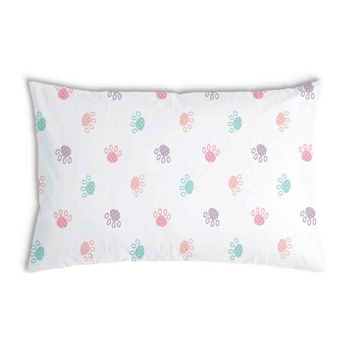 Health pillow white with colorful paws