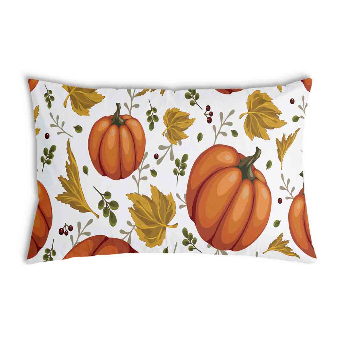 Health pillow white with large pumpkins