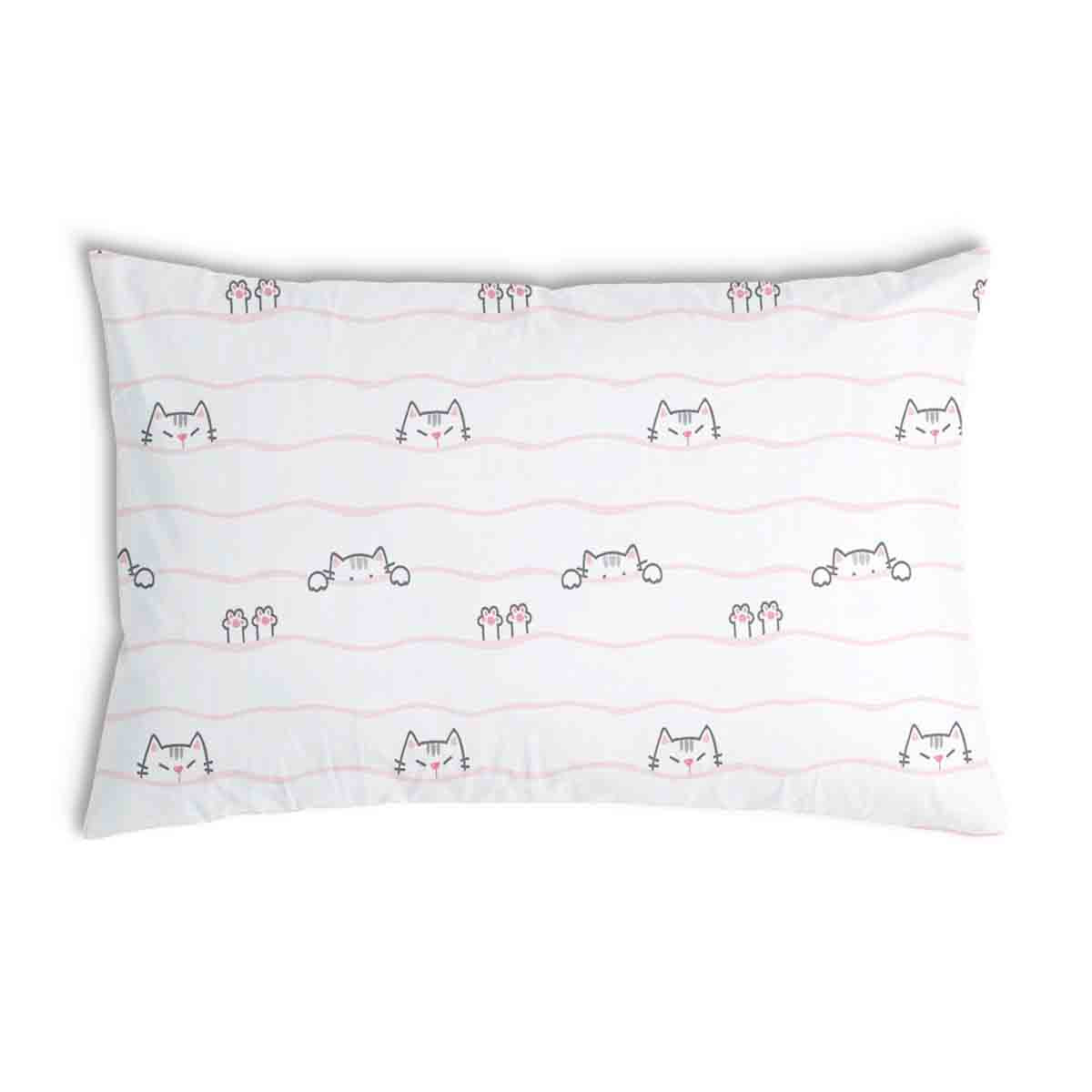 Health pillow white with small cats