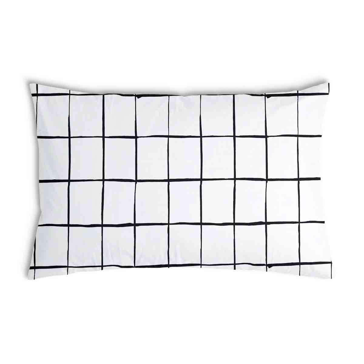 Health pillow white with black checks