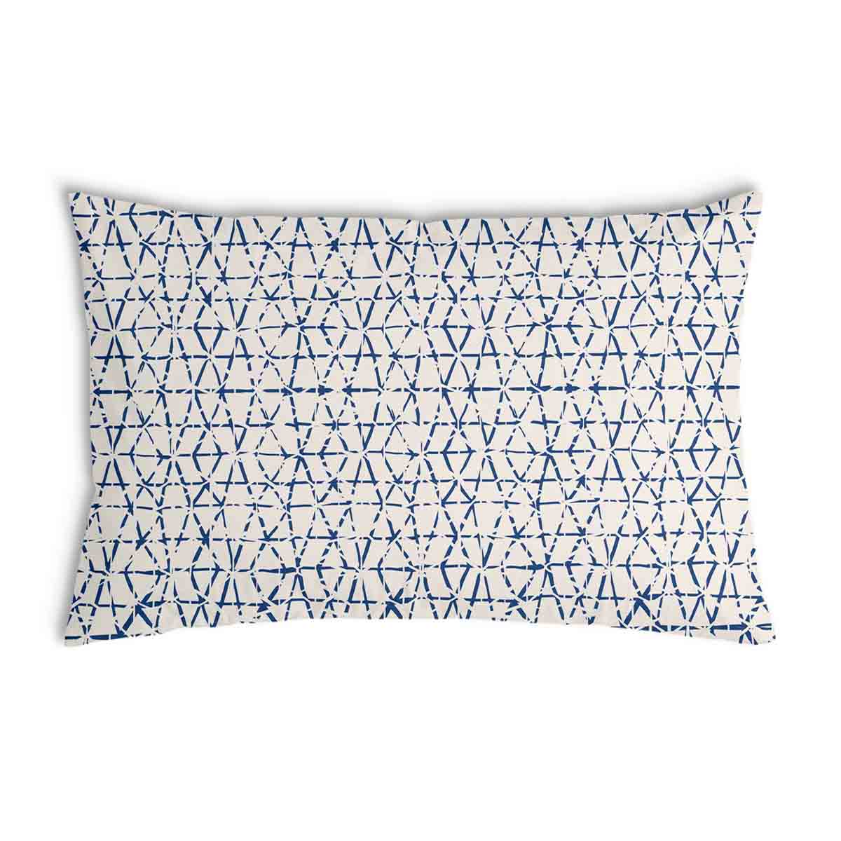 Almohada de salud blanca con delicadas formas azules