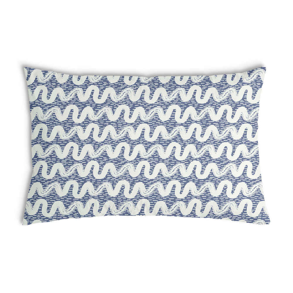 Gezondheidskussen blauw witte golven