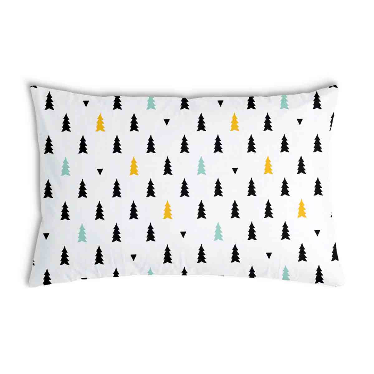 Health pillow white with small fir trees