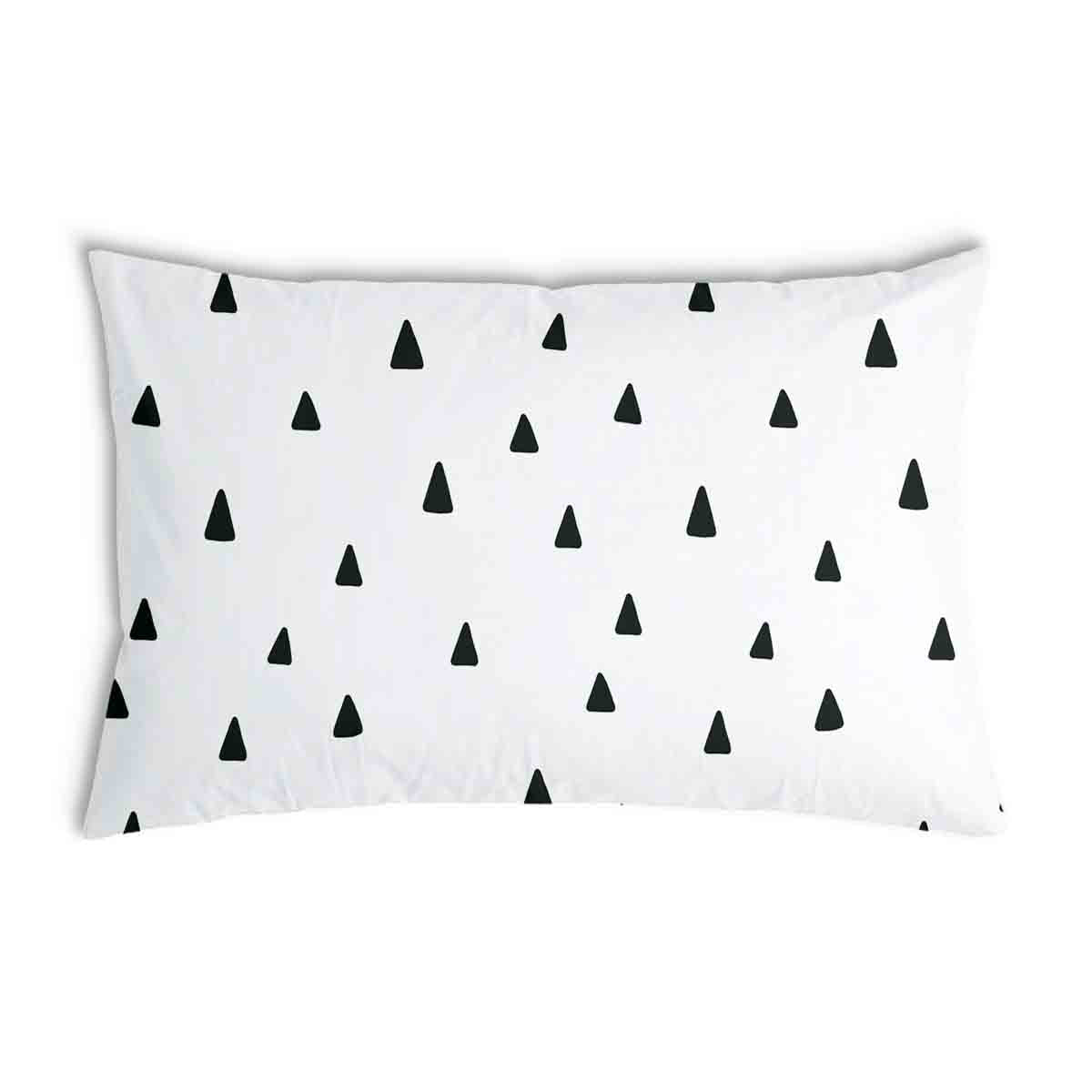 Almohada de salud blanca con triángulos en negro