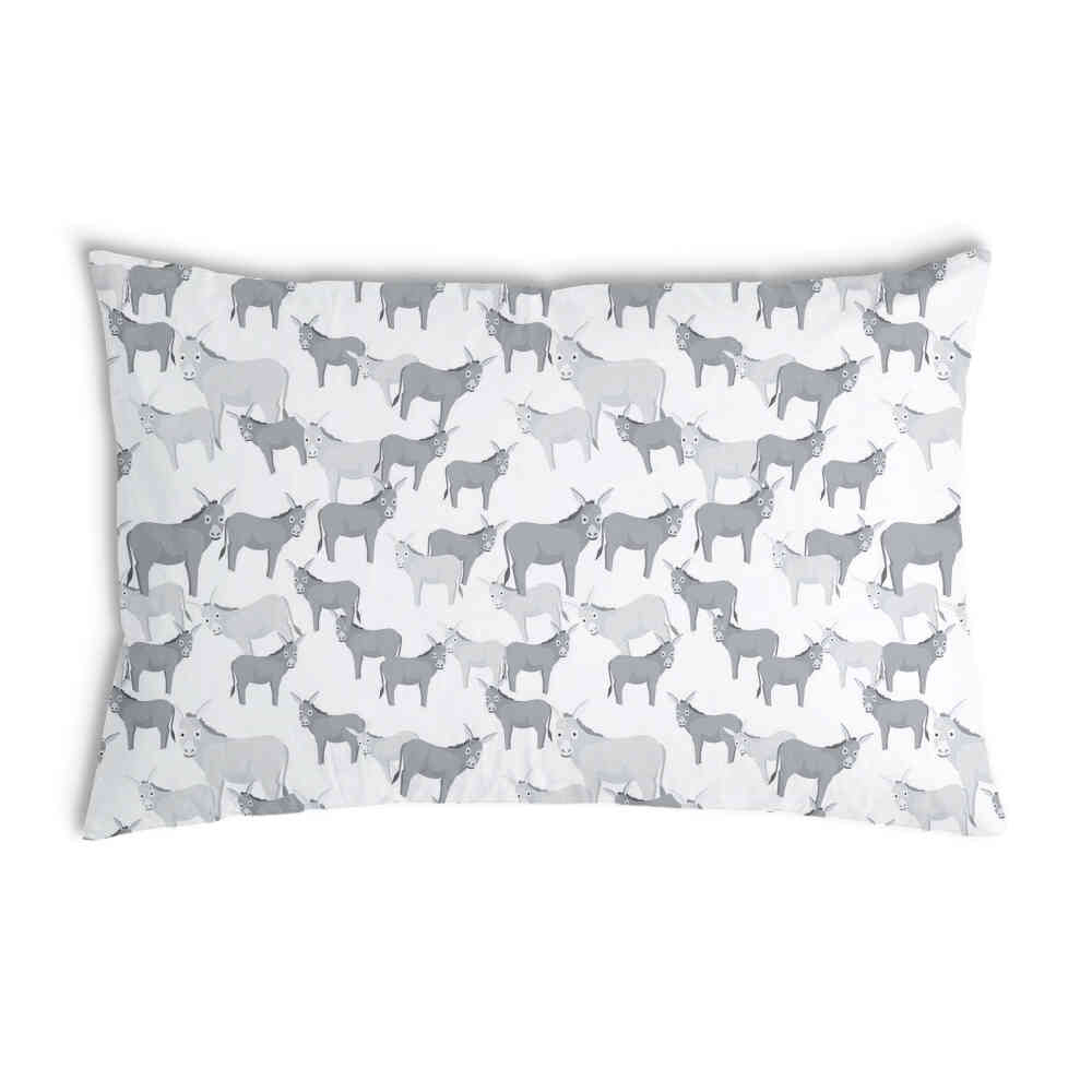 Gezondheidskussen grijs met ezels