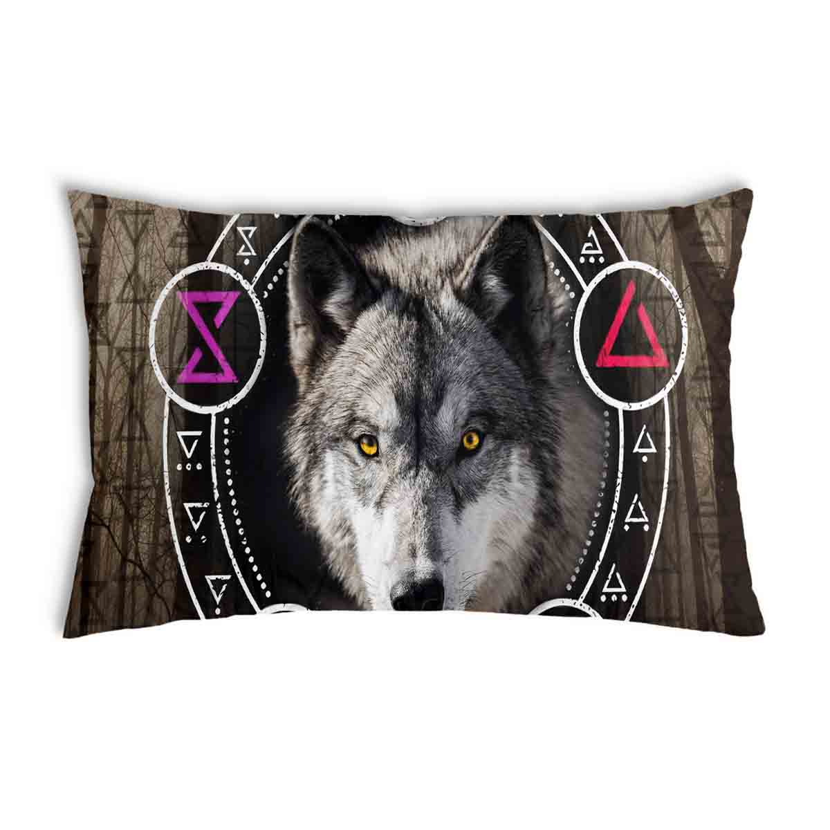 Gezondheidskussen bruin met wolf