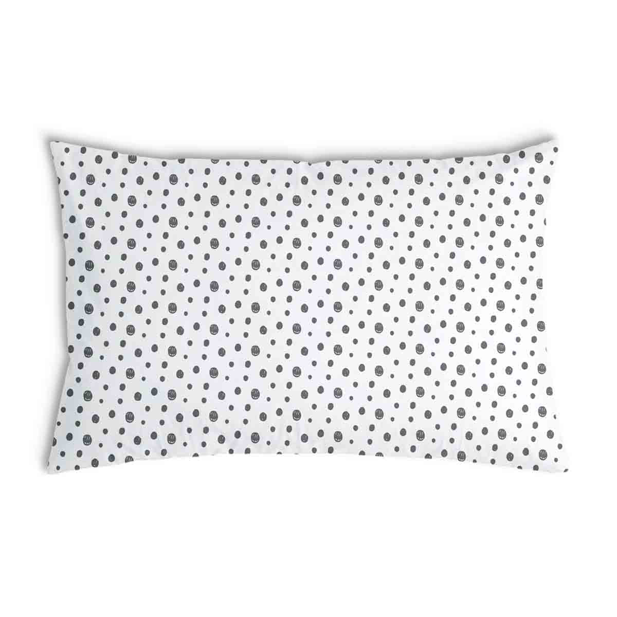 Health pillow white with many gray dots