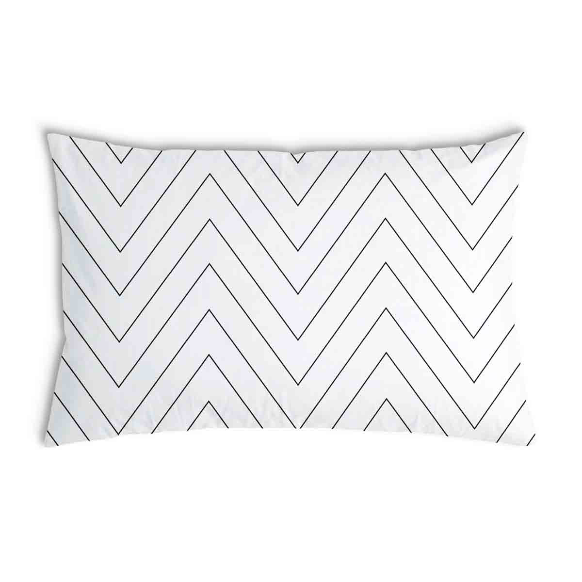 Almohada de salud blanca con zigzag negro