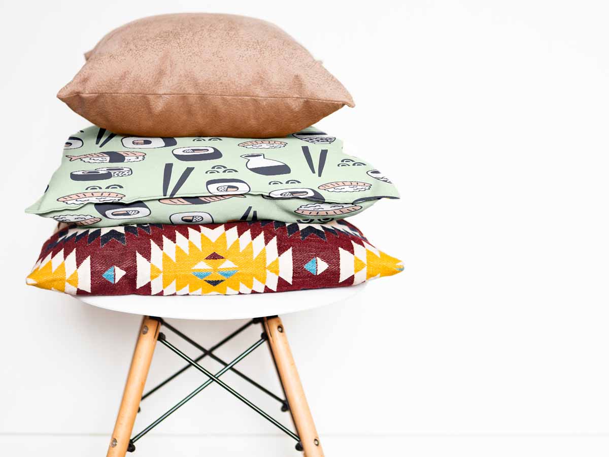 Health Pillow Light Green with Sushi