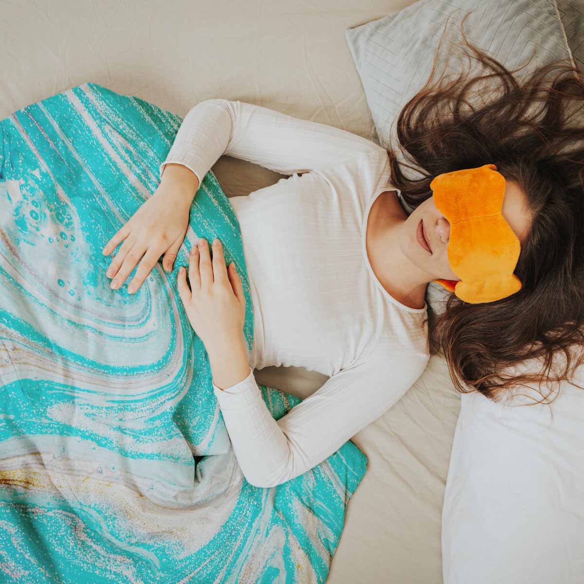 Original therapy blanket - cotton cover marble turquoise