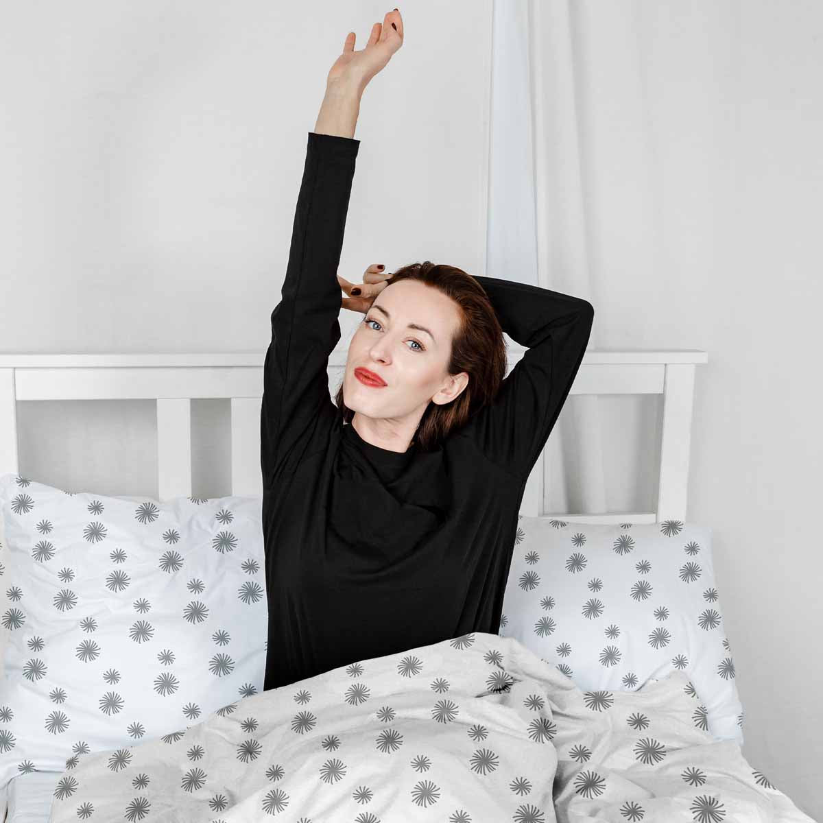 Therapiedekens beddengoed set wit met grijze kwasten