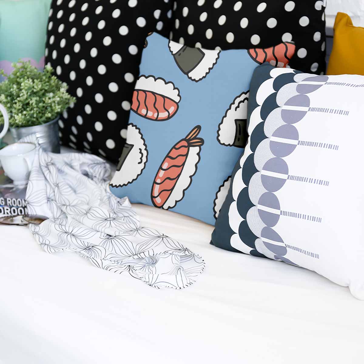 Health pillow with sashimi