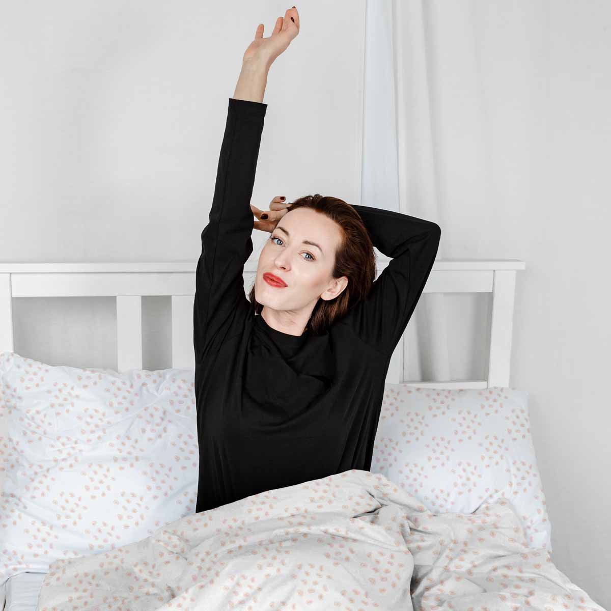 Set de ropa de cama con mantas terapéuticas y puntos naranjas