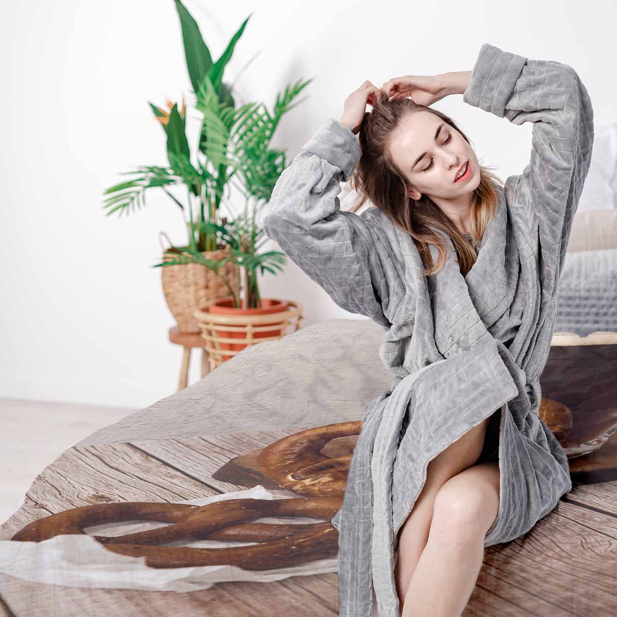 Set di biancheria da letto con coperte terapeutiche e pretzel