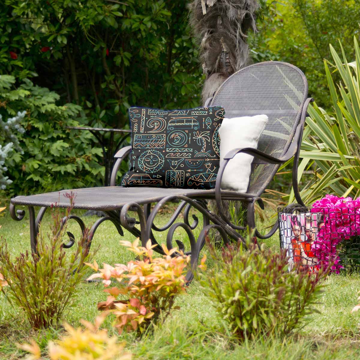 Cuscino sanitario con motivo hawaiano verde