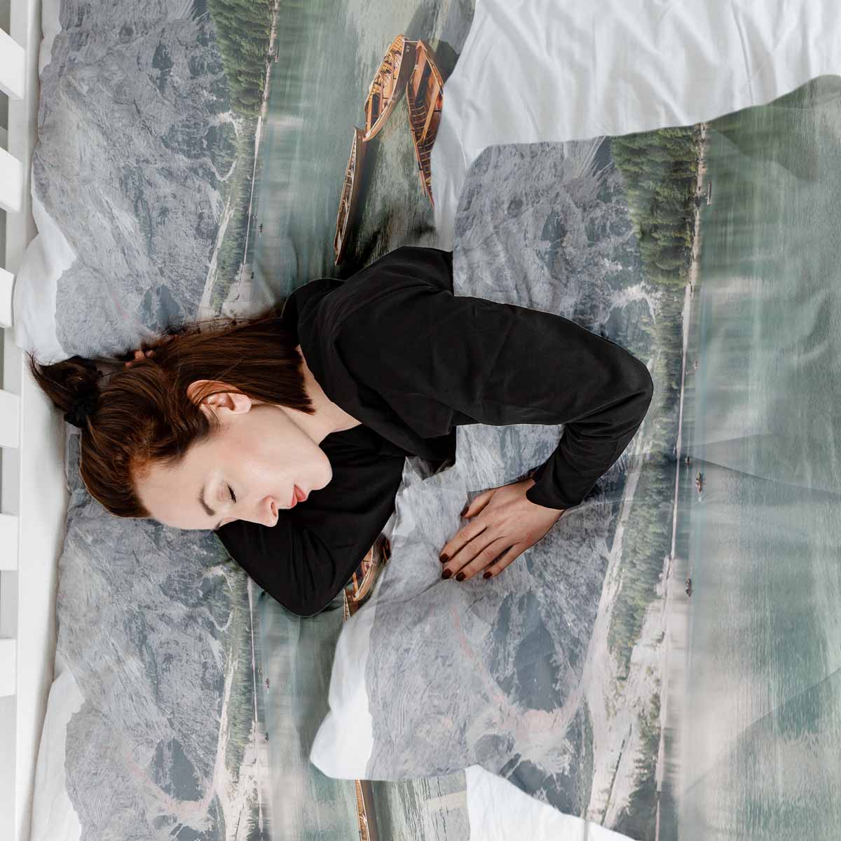 Set di biancheria da letto con coperte terapeutiche Lago con barche