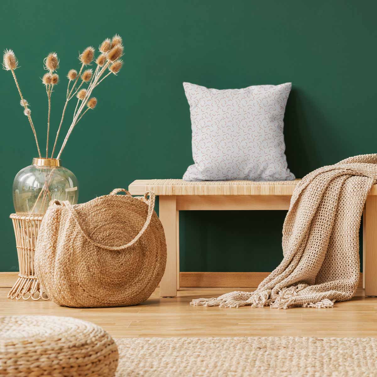 Health pillow white with semicircles