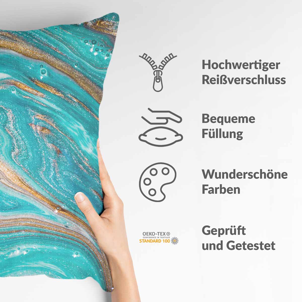 Gezondheidskussen Marmer Turkoois