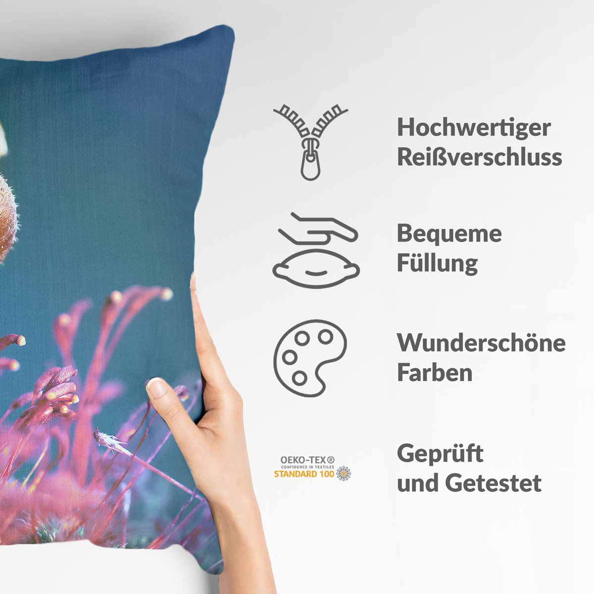 Health pillow with mushroom and snail