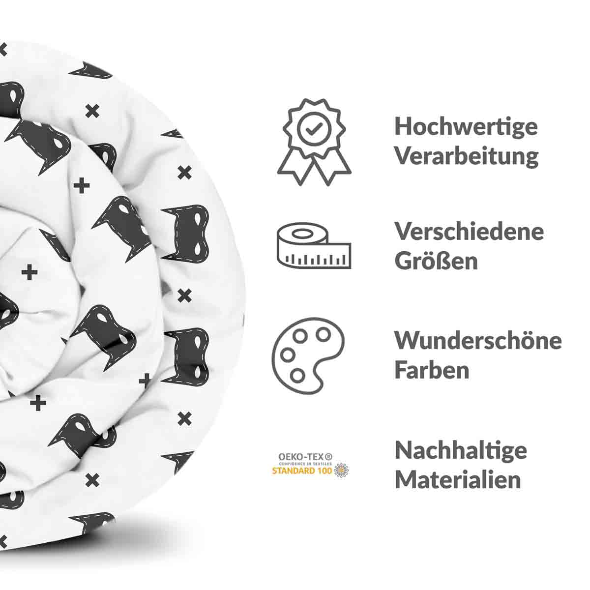 Therapy blankets bedding set white with cat mask