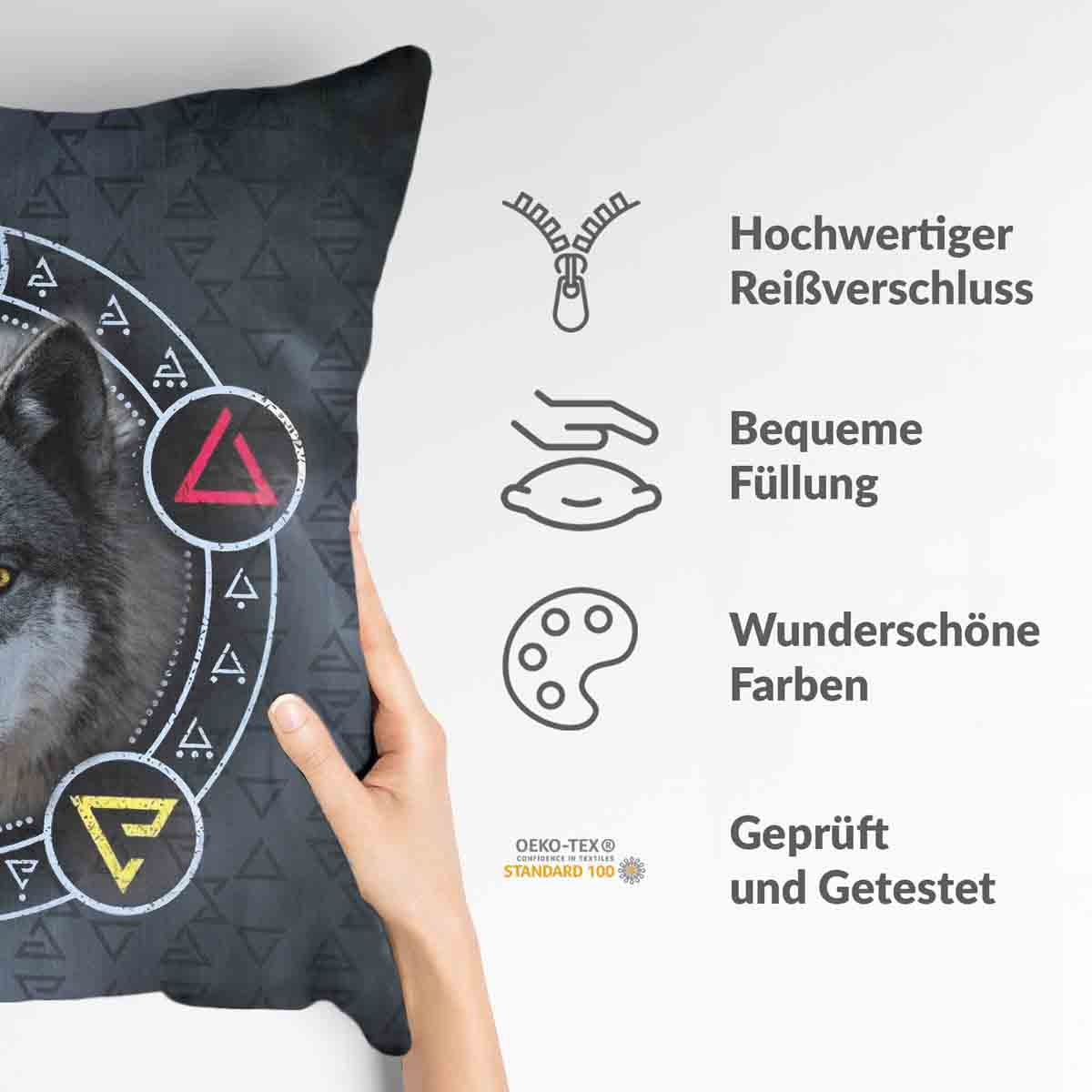 Health Pillow Gray with Wolf