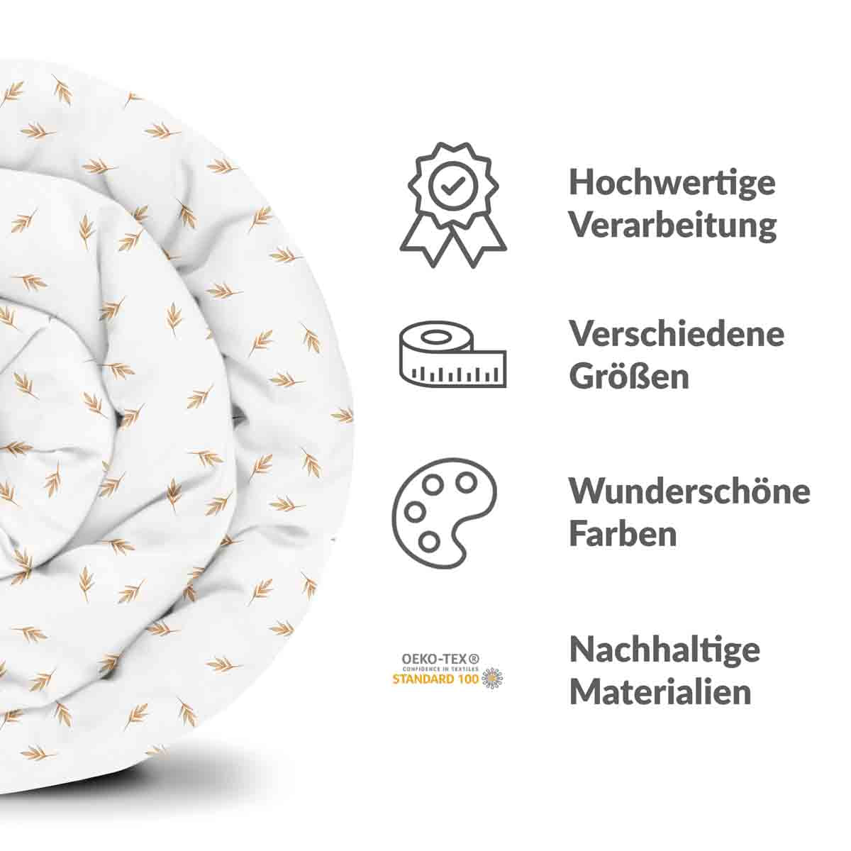 Coperta terapeutica originale - Rivestimento in cotone bianco con pagliuzze di paglia
