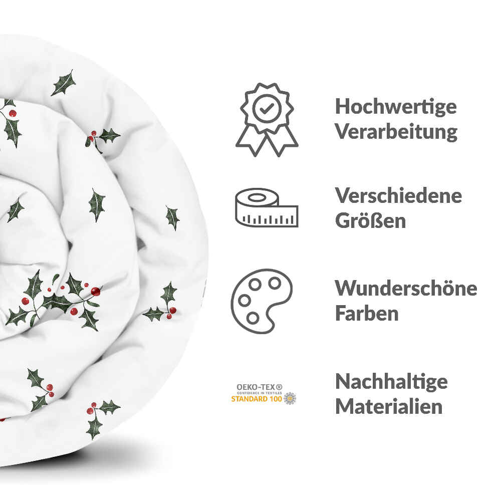 Original therapy blanket - cotton cover white mistletoe branches