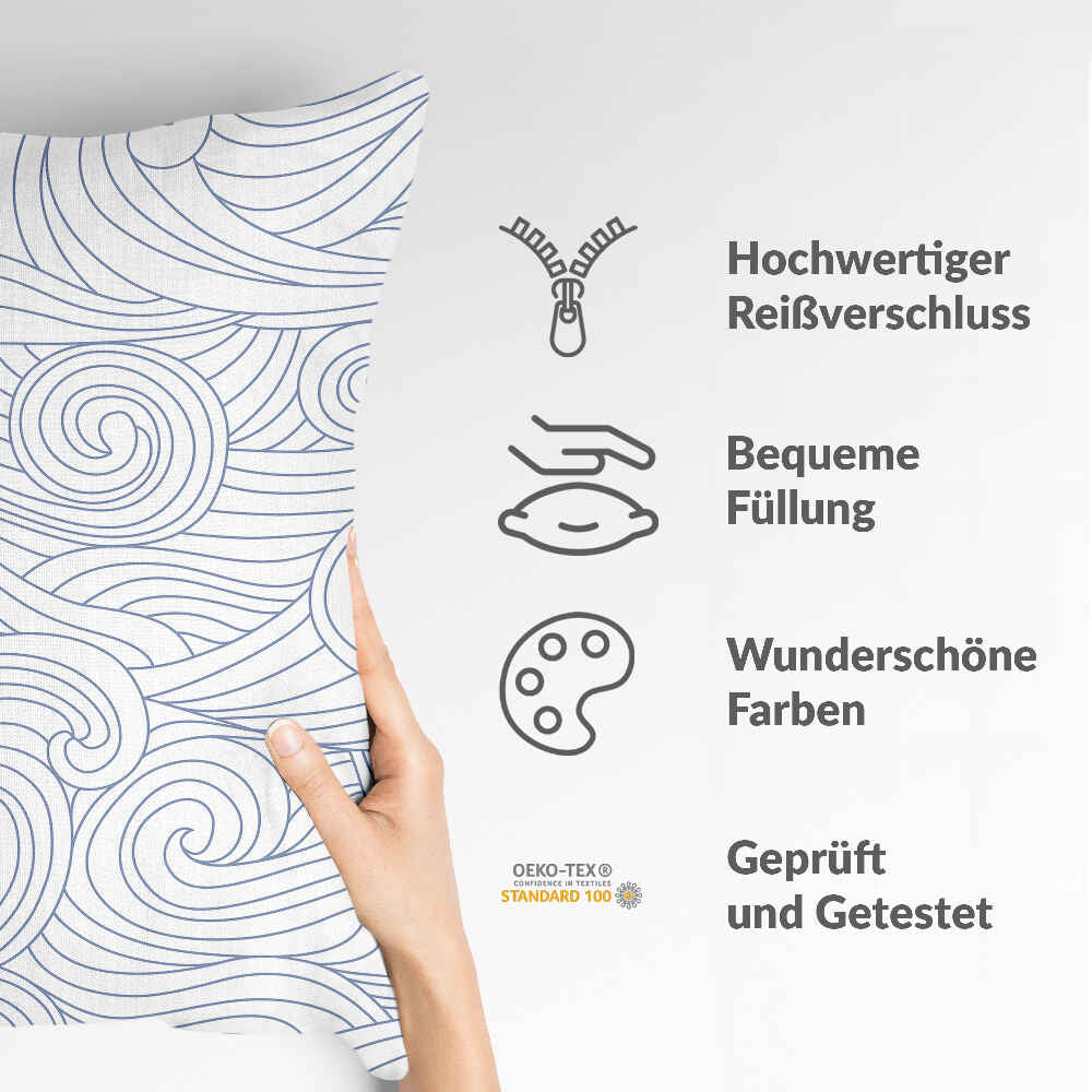 Gezondheidskussen blauwe golven