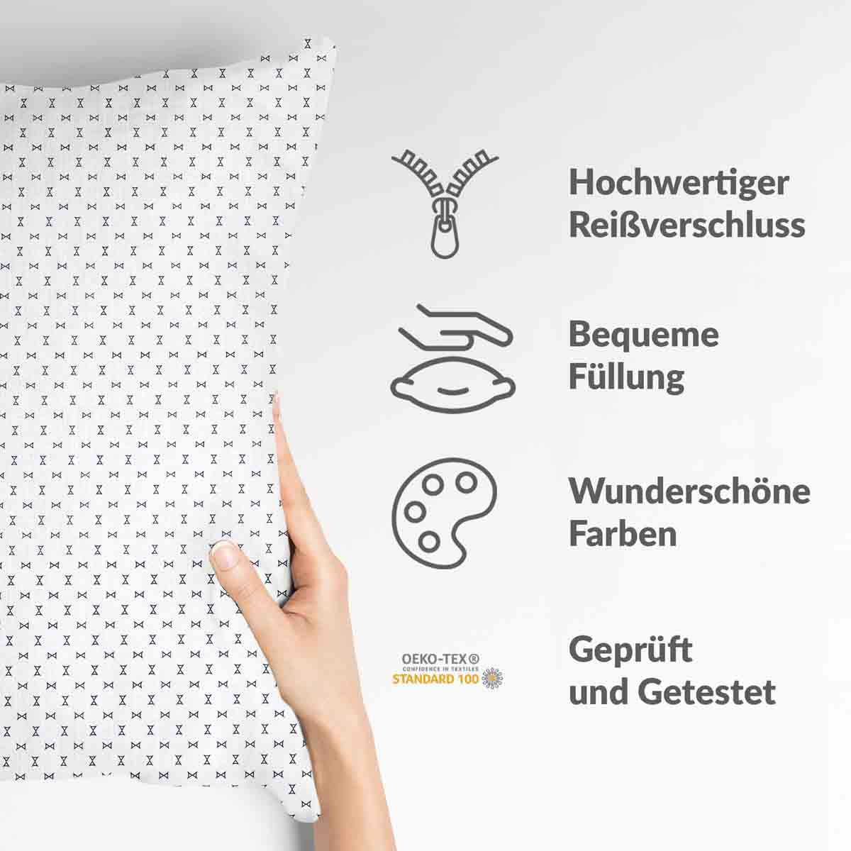 Health pillow white with small bows