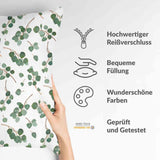 Gezondheidskussen wit met eucalyptus takken