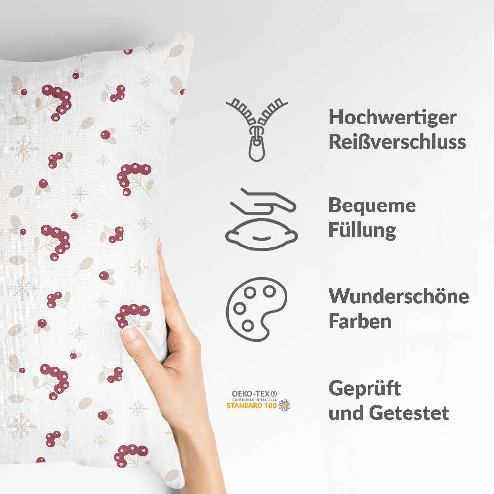 Almohada de salud con arbusto de bayas