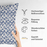 Gezondheidskussen blauw golfpatroon