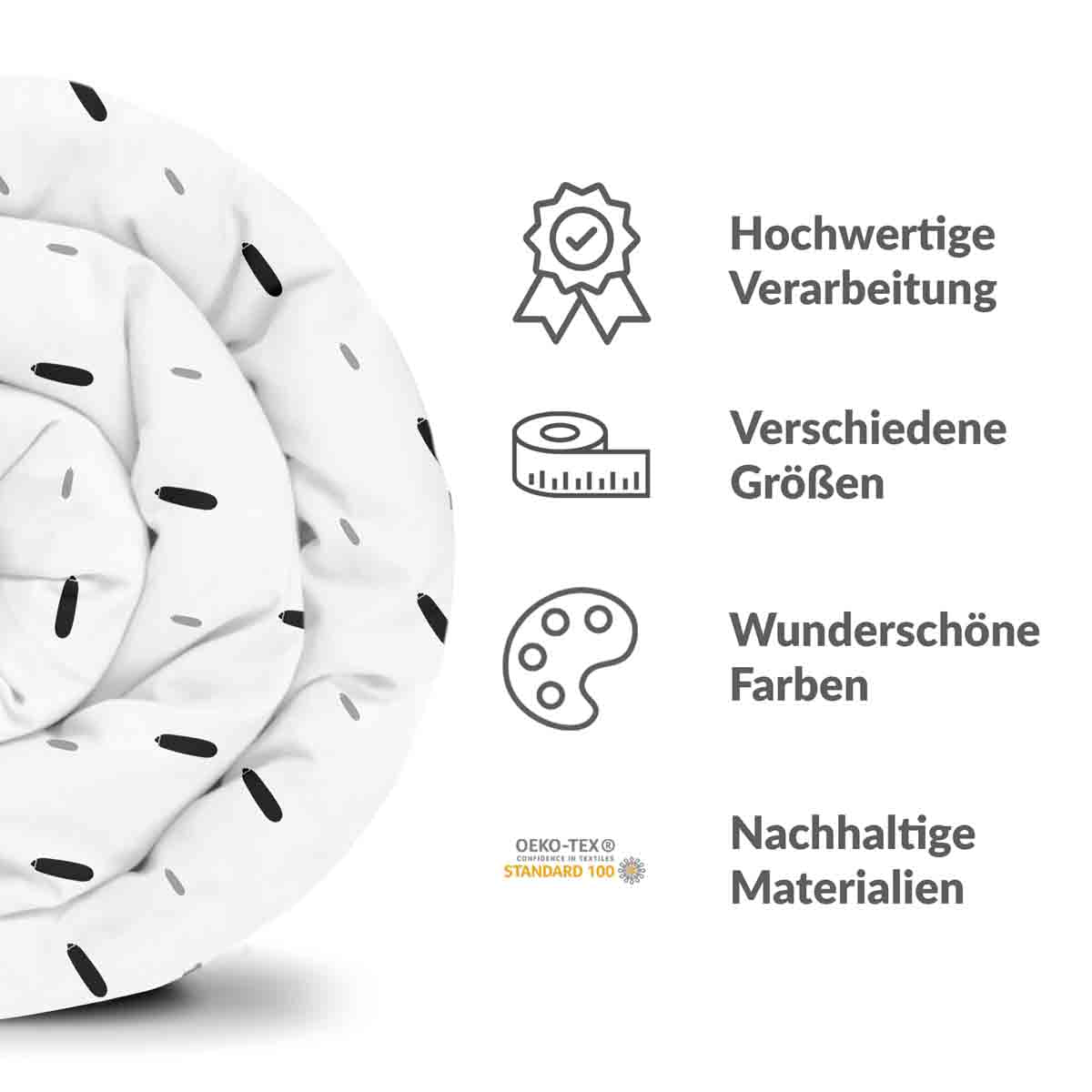 Original therapy blanket - cotton cover white with short stripes