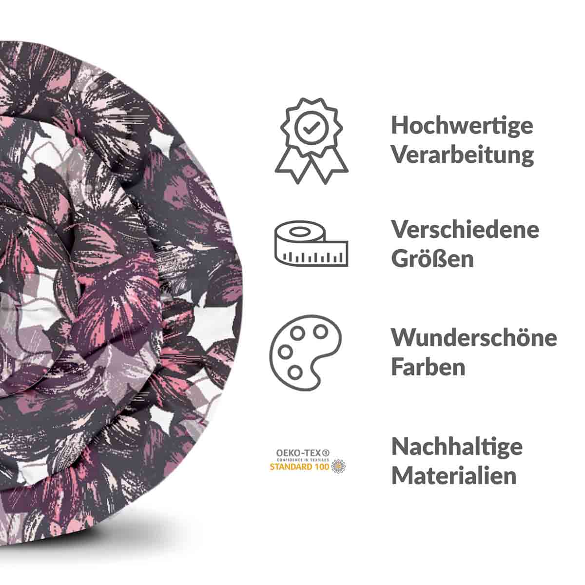 Therapiedekens beddengoed set met paarse bloemenzee