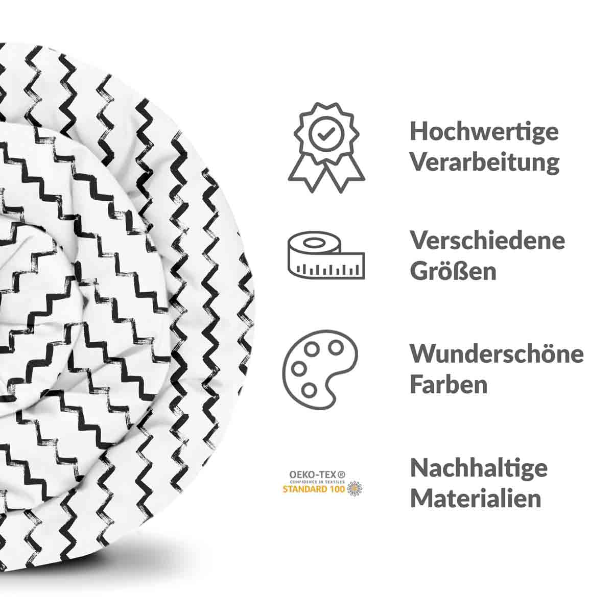 Therapiedekens Beddengoed Set Wit Zigzag