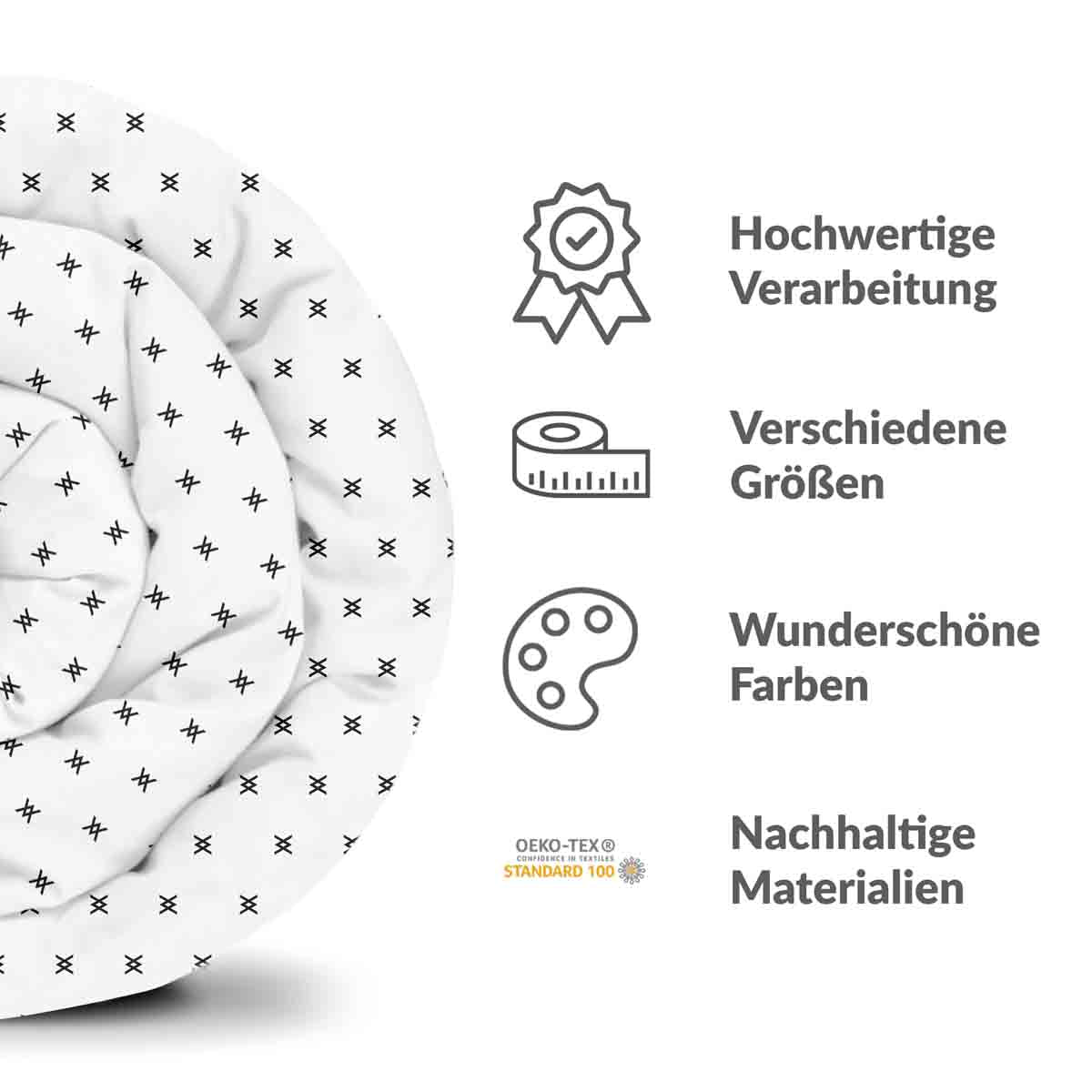 Therapiedekens beddengoedset met zwarte knoop