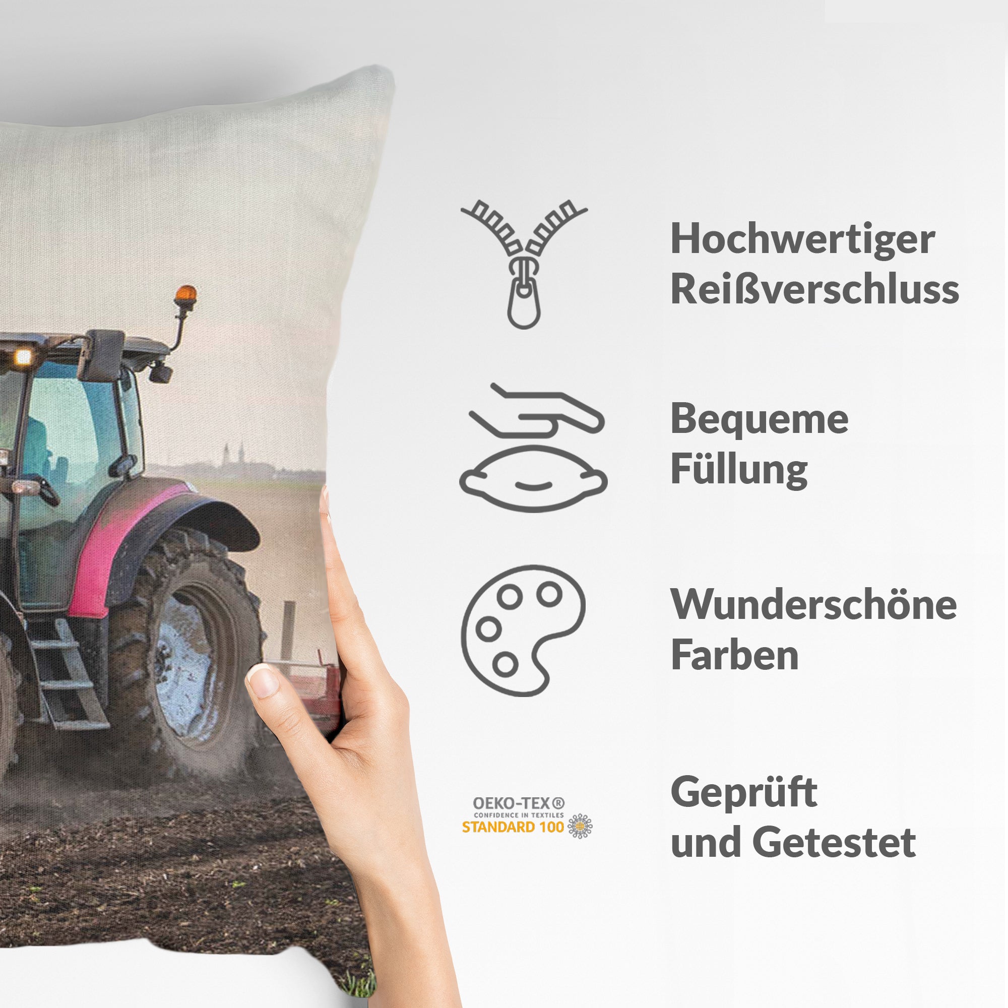 Gezondheidskussen met grote tractor