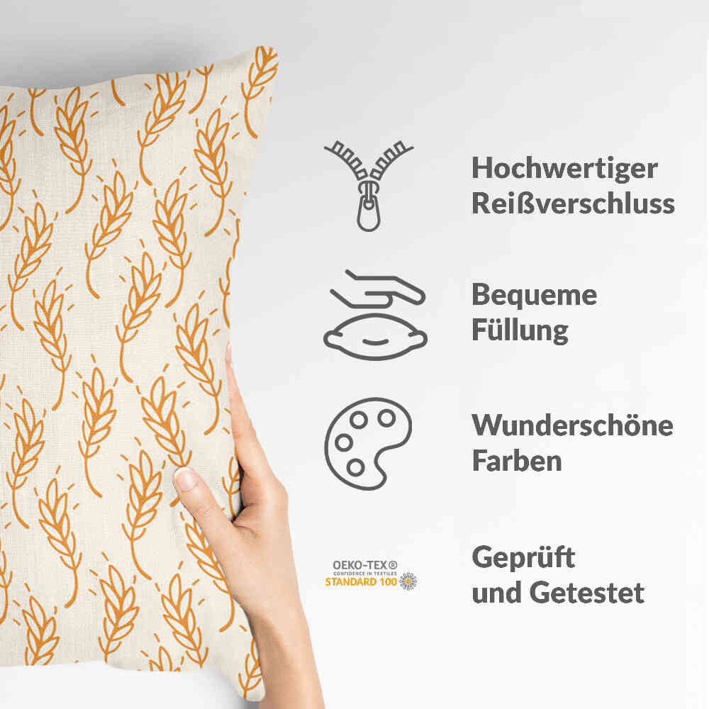 Health pillow white with yellow wheat