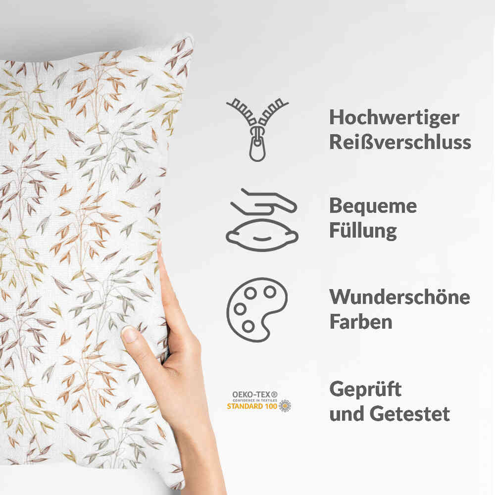 Almohada de salud con delicadas ramas coloridas