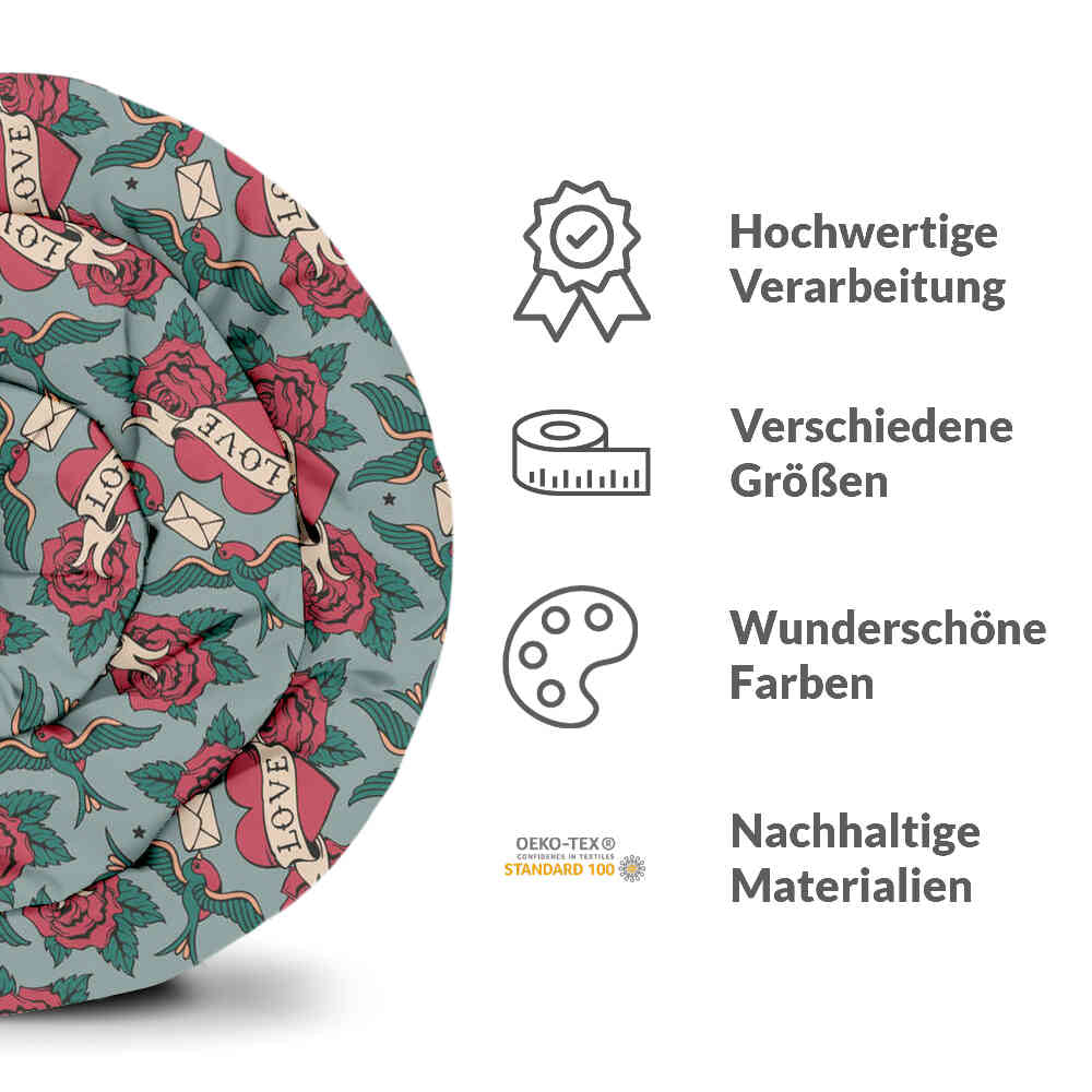 Set di biancheria da letto con coperta terapeutica Love Tattoo