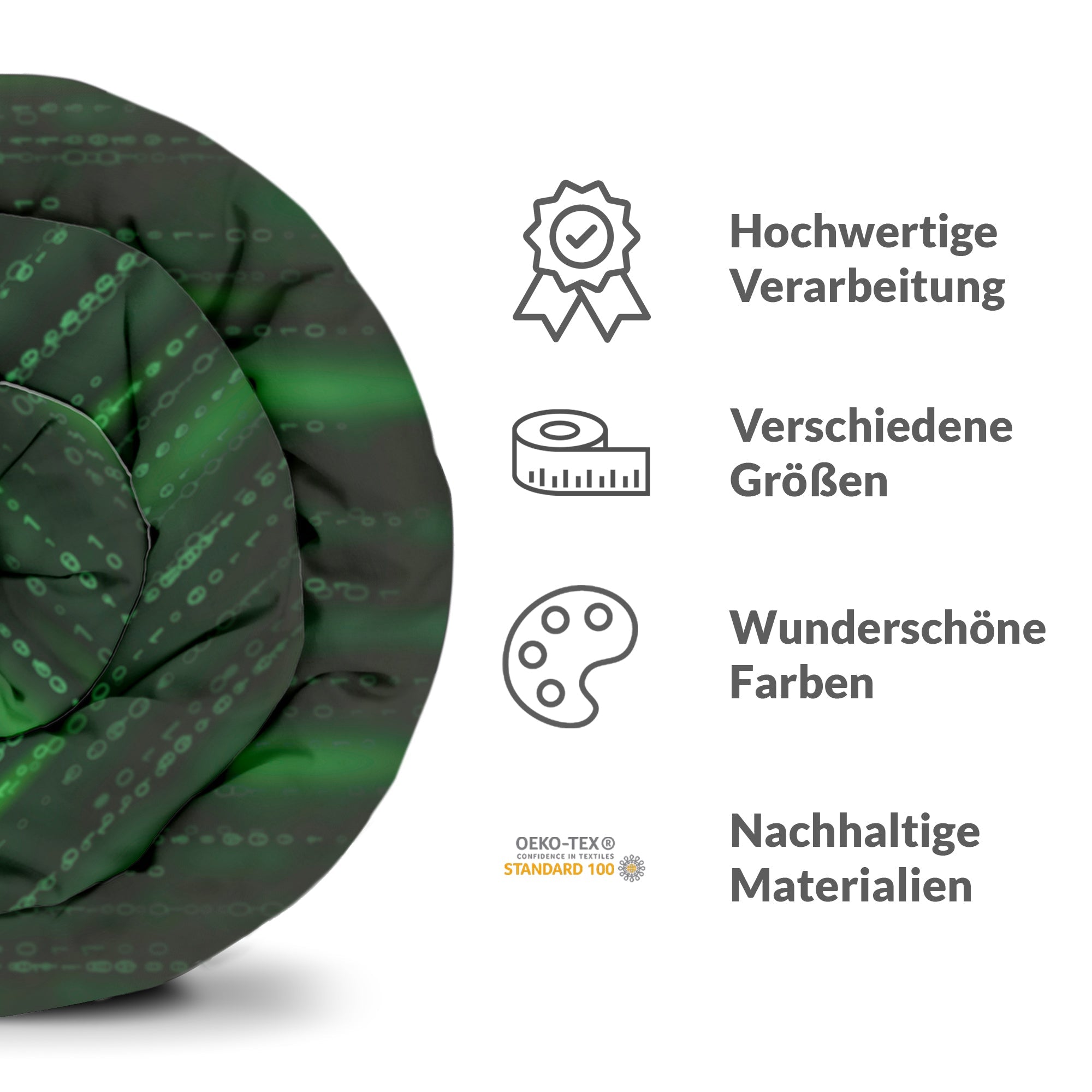 Coperta terapeutica originale - Rivestimento in cotone Codice numerico verde