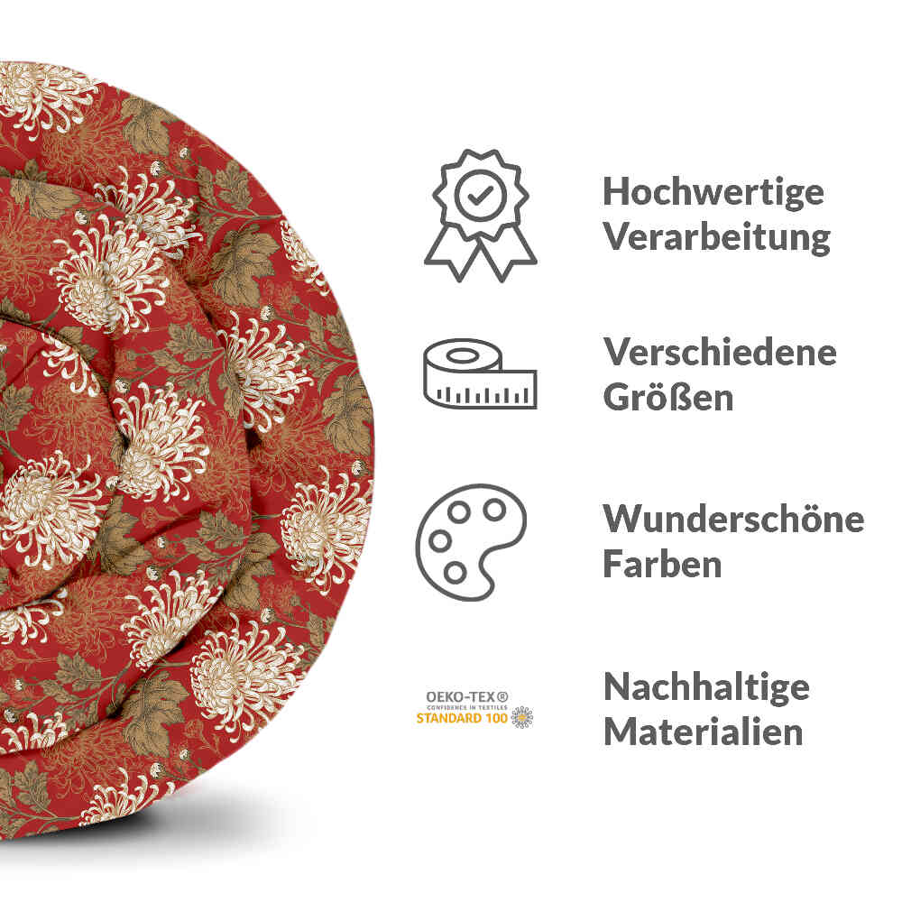 Therapy blankets bedding set red large flower