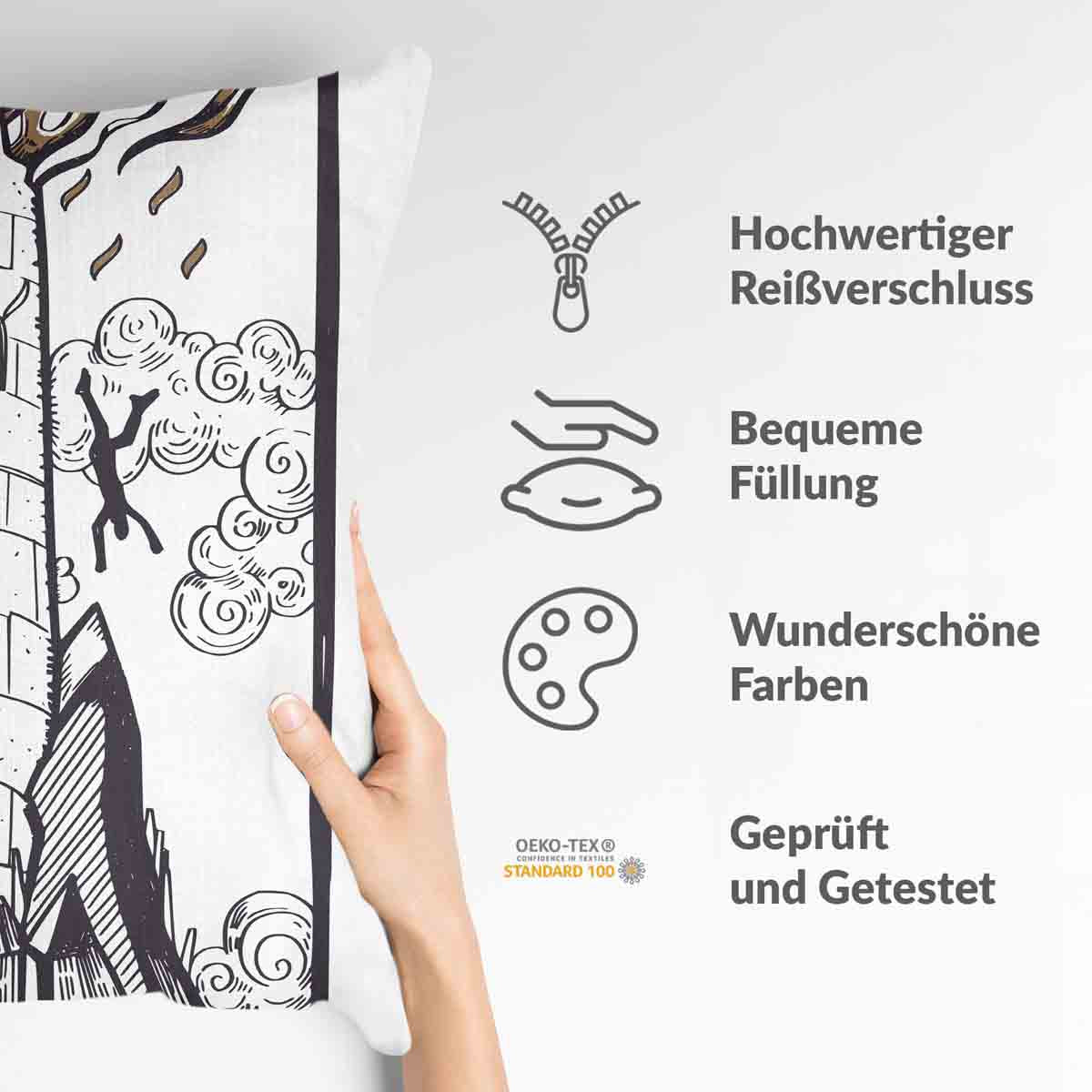 Gezondheidskussen wit met toren