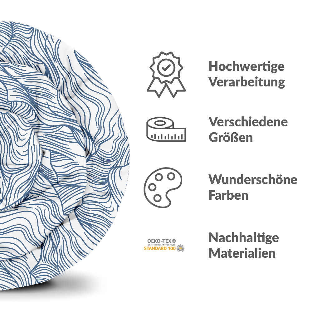 Therapy blankets bedding set waves in blue