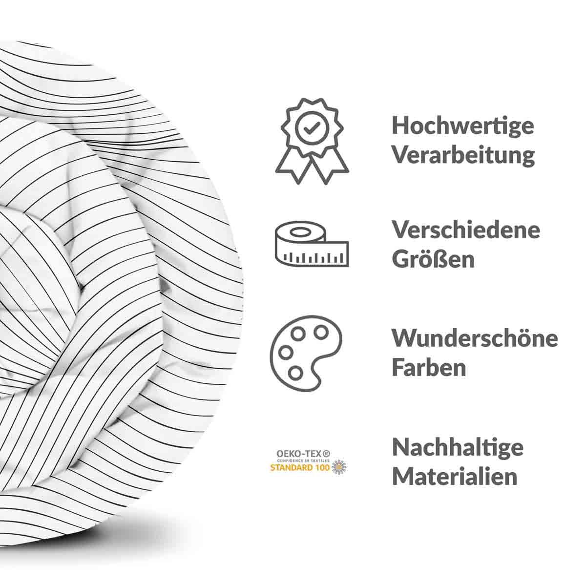 Set di biancheria da letto con coperte terapeutiche onde radio nere