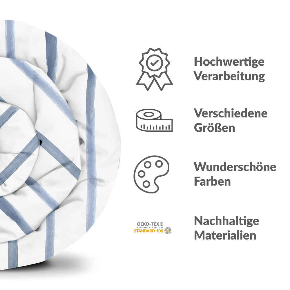 Therapy blankets bedding set blue horizontal stripes