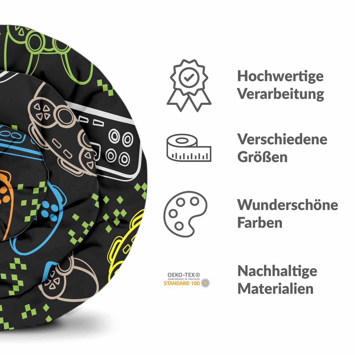 Therapy blankets bedding set black with game consoles